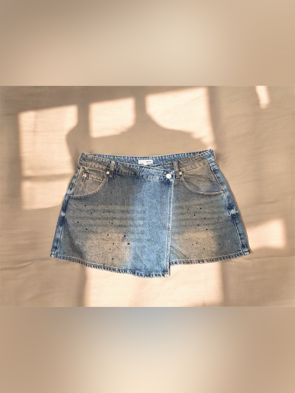 Y2K Vintage Wash Denim Wrap Skort – XL - Picture 2 of 8